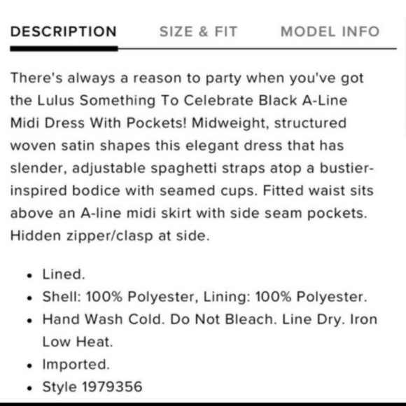 Lulus black A line formal dress sz L NWT - Picture 6 of 9